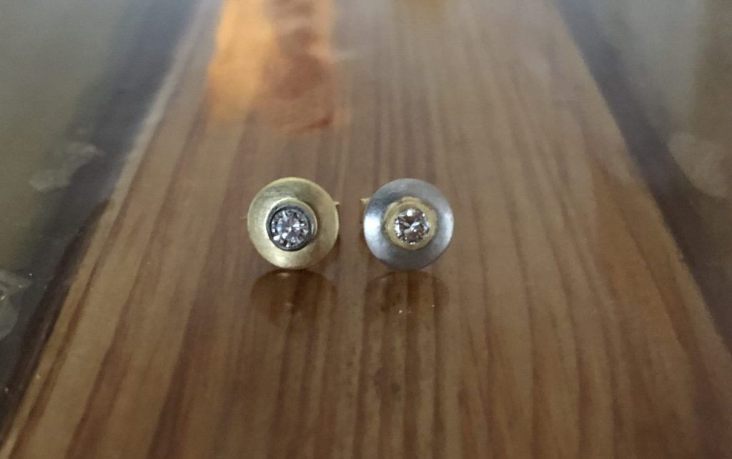 Gelbgold/Weißgold Brillant Ohrstecker