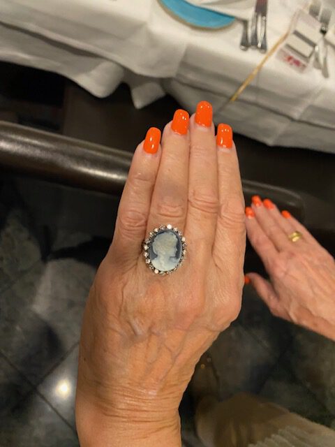 Ring mit Gemme und Achtkantdiamanten